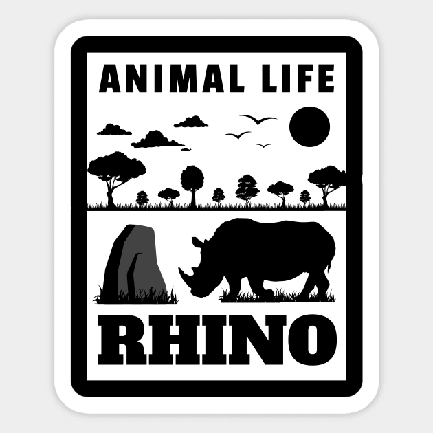 Wild Animals Life Of Rhino Sticker by fupi